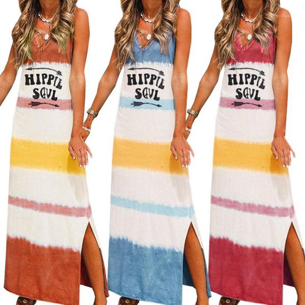 slogan hippie soul boho clothing print colorful stripe long dress open side sukienka deep v neck dress women sleeveless sundress1, Black;gray
slogan hippie soul boho clothing print colorful stripe long dress open side sukienka deep v neck dress women sleeveless sundress1, Black;gray