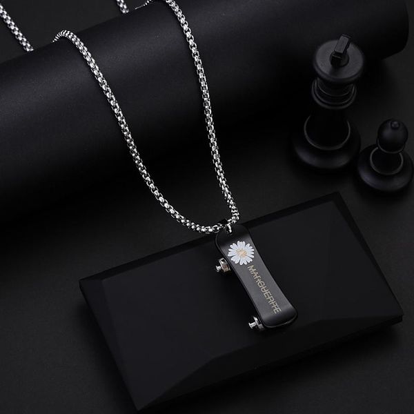 fashion little daisy necklace titanium steel men's scooter pendant female tide wild pendant sale, Silver
fashion little daisy necklace titanium steel men's scooter pendant female tide wild pendant sale, Silver