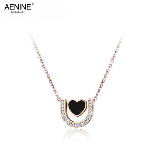 aenine love u cubic zirconia chain & link pendant necklaces jewelry titanium steel rose gold chokers necklace for women an18052, Silver
aenine love u cubic zirconia chain & link pendant necklaces jewelry titanium steel rose gold chokers necklace for women an18052, Silver
