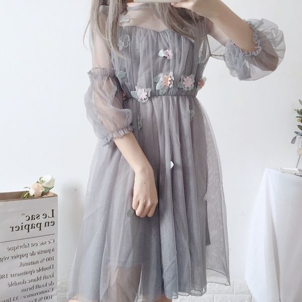 2021 new fairy french style vintage retro lace chiffon long sleeve casual chic korean women autumn clothes asol, Black;gray
2021 new fairy french style vintage retro lace chiffon long sleeve casual chic korean women autumn clothes asol, Black;gray