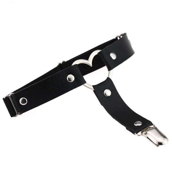 women nice punk goth heart pu leather elastic garter belt leg thigh ring clothing accessory spring summer suspender, Black;white
women nice punk goth heart pu leather elastic garter belt leg thigh ring clothing accessory spring summer suspender, Black;white