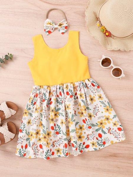 baby floral print tank dress & headband she, Red;yellow
baby floral print tank dress & headband she, Red;yellow