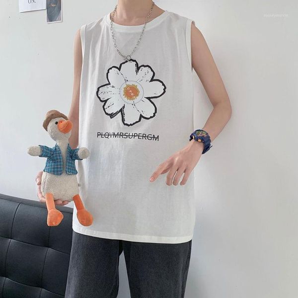 men' tank 2021 summer korean trend couple harajuku loose and fresh japanese large size casual printing sports cotton vest1, White;black
men' tank 2021 summer korean trend couple harajuku loose and fresh japanese large size casual printing sports cotton vest1, White;black