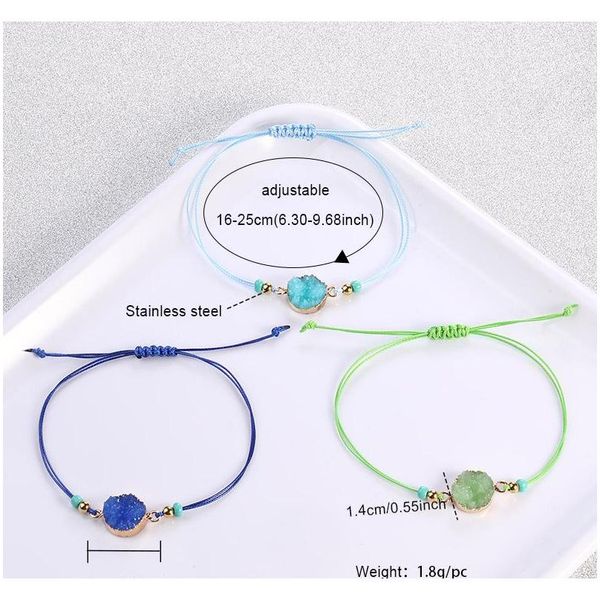 handmade druzy resin stone bracelet make a wish card wax rope braided bracelets bangles with rice bead for women sqclnh new_dhbest, Golden;silver
handmade druzy resin stone bracelet make a wish card wax rope braided bracelets bangles with rice bead for women sqclnh new_dhbest, Golden;silver