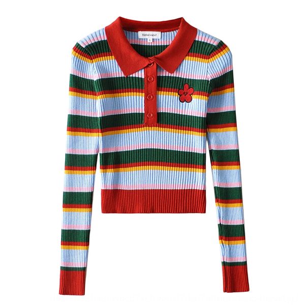 women's new rainbow stripe lapel slim long sleeve short sweater knitwear women's pullover knitwear new rainbow stripe pullover lap, White;black
women's new rainbow stripe lapel slim long sleeve short sweater knitwear women's pullover knitwear new rainbow stripe pullover lap, White;black