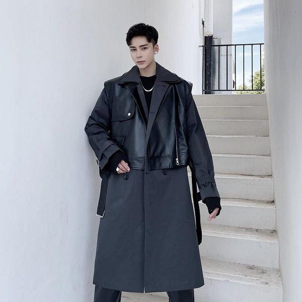 men's trench coats male japan korea loose casual jacket waistcoat outerwear men 2pcs sets long coat + leather vest streetwear hip hop, Tan;black
men's trench coats male japan korea loose casual jacket waistcoat outerwear men 2pcs sets long coat + leather vest streetwear hip hop, Tan;black