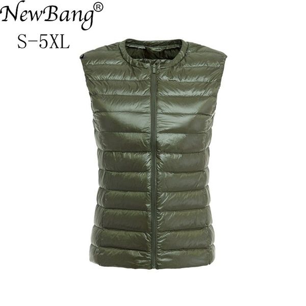 newbang waistcoat women's warm vests ultra light down vest women portable sleeveless without collar winter warm liner outwear 201211, Black;white
newbang waistcoat women's warm vests ultra light down vest women portable sleeveless without collar winter warm liner outwear 201211, Black;white
