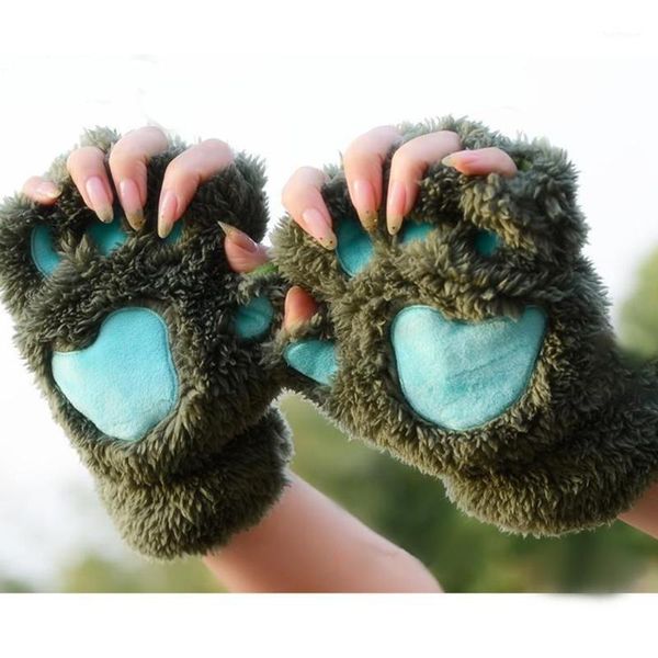 cute plush bear claw mitten gloves winter half-finger gloves keep warm women accessories1, Blue;gray
cute plush bear claw mitten gloves winter half-finger gloves keep warm women accessories1, Blue;gray