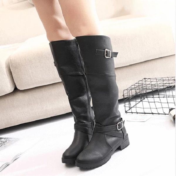 cowgirl knee-high riding boots women pu leather low heel warm coldproof booties ty66, Black
cowgirl knee-high riding boots women pu leather low heel warm coldproof booties ty66, Black