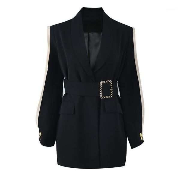 perhaps u women black patchwork pocket sash button chiffon mesh long sleeve shawl collar blazer oversize c01831, White;black
perhaps u women black patchwork pocket sash button chiffon mesh long sleeve shawl collar blazer oversize c01831, White;black