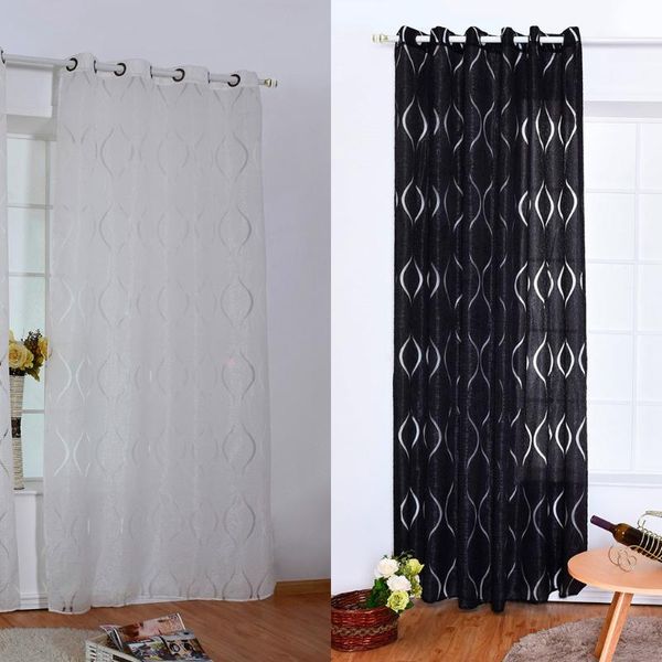 new fashion wave pattern printing window screen simple pastoral style wave bubble flower curtain home mandatory window decor