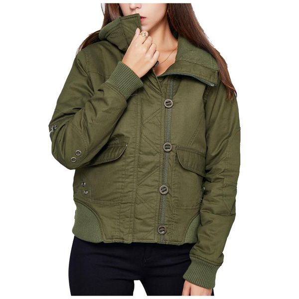 short lapel motor jacket for womens winter warm jacket high collar thread cotton overcoat woman outwear, Black;brown
short lapel motor jacket for womens winter warm jacket high collar thread cotton overcoat woman outwear, Black;brown
