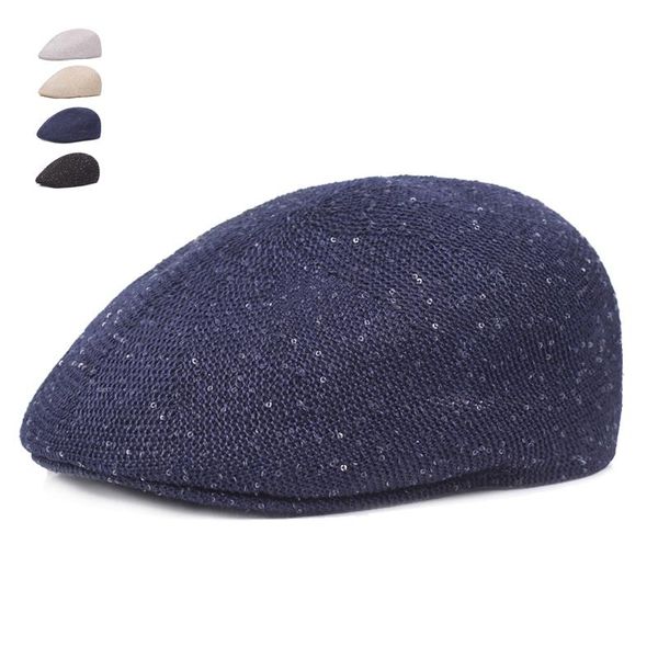 berets summer caps for women fashion sequins sun men beret hats visors casquette cap casual solid flat hat, Blue;gray
berets summer caps for women fashion sequins sun men beret hats visors casquette cap casual solid flat hat, Blue;gray