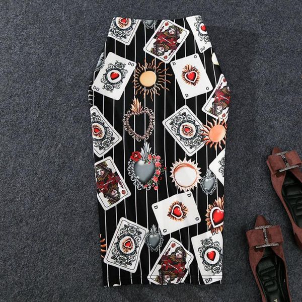 new-coming women pencil skirt high stretch personality playing card printed midi slip hip skirt female, Black
new-coming women pencil skirt high stretch personality playing card printed midi slip hip skirt female, Black