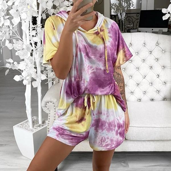 gym clothing women's drawstring tracksuit tie-dye printed + shorts set female short sleeve hooded pullover leisure training sets #, White;black
gym clothing women's drawstring tracksuit tie-dye printed + shorts set female short sleeve hooded pullover leisure training sets #, White;black