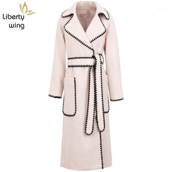 korean wool long coat and jacket women belt slim lapel casual outerwear female harajuku fashion autumn winter overcoat clothes1, Black
korean wool long coat and jacket women belt slim lapel casual outerwear female harajuku fashion autumn winter overcoat clothes1, Black