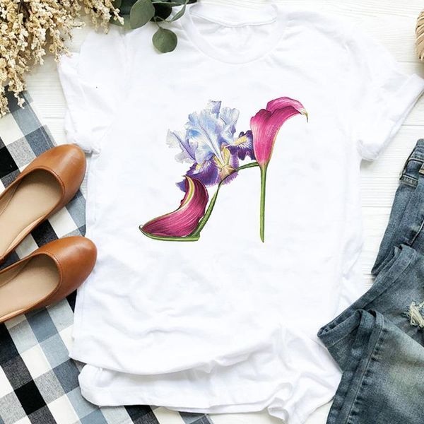 women lady floral flower shoes camisas mujer fashion print ladies t tee womens shirt clothes tshirt female graphic t-shirt, White
women lady floral flower shoes camisas mujer fashion print ladies t tee womens shirt clothes tshirt female graphic t-shirt, White
