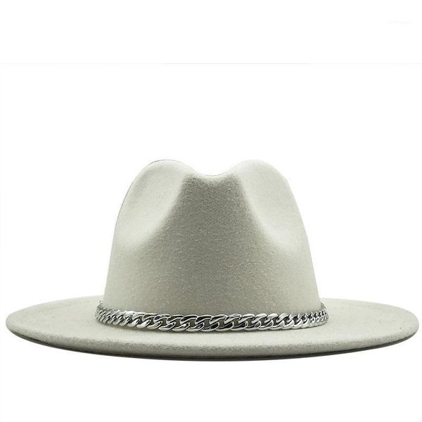 wide brim hats 2021 quality fedora hat women men imitation wool felt with metal chain decor panama fedoras chapeau sombrero1, Blue;gray
wide brim hats 2021 quality fedora hat women men imitation wool felt with metal chain decor panama fedoras chapeau sombrero1, Blue;gray