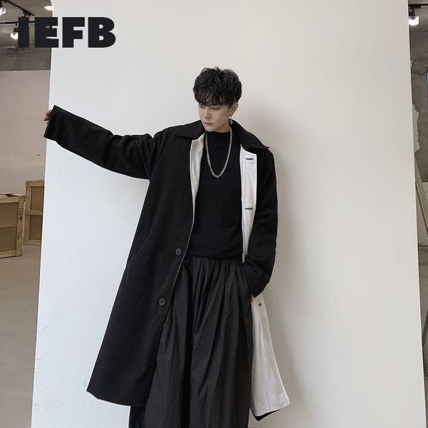 men's wool & blends iefb wear niche white lining design thickened black woolen coat for male autumn winter mid length with belt 9y3124
men's wool & blends iefb wear niche white lining design thickened black woolen coat for male autumn winter mid length with belt 9y3124