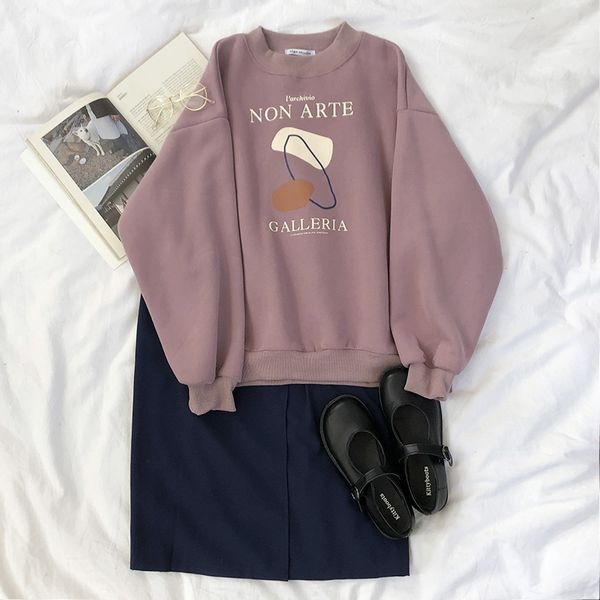 mooirue abstract printing sweatshirt women thickening fleece comfortable warm lazy loose round neck pullover t200407, Black
mooirue abstract printing sweatshirt women thickening fleece comfortable warm lazy loose round neck pullover t200407, Black