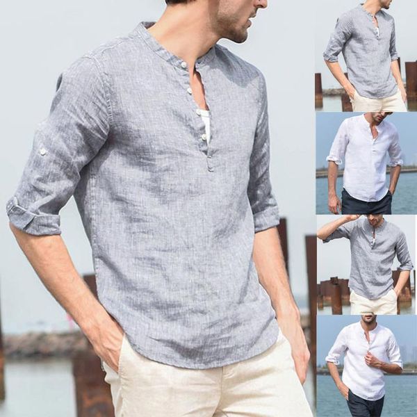 casual men shirt vintage comfortable and breathable linen solid color short sleeve retro loose shirts 1, White;black
casual men shirt vintage comfortable and breathable linen solid color short sleeve retro loose shirts 1, White;black