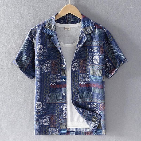 breathable cotton linen men shirt ethnic style print vintage short sleeve streetwear loose men beach hawaiian shirts y28131, White;black
breathable cotton linen men shirt ethnic style print vintage short sleeve streetwear loose men beach hawaiian shirts y28131, White;black