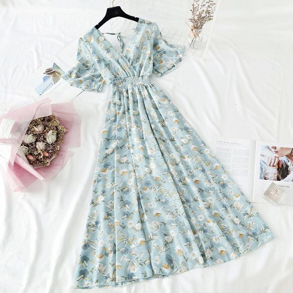 2021 summer women ruffled short sleeved chiffon dress v neck high waist floral print beach midi dresses backless vestidos, Black;gray
2021 summer women ruffled short sleeved chiffon dress v neck high waist floral print beach midi dresses backless vestidos, Black;gray