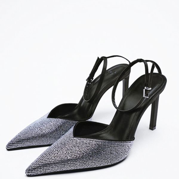 luxury designer shoes 2022 new sparkly baotou woman heels fashion bling front pointed toe thin heeled shoes slingback t-ti, Black
luxury designer shoes 2022 new sparkly baotou woman heels fashion bling front pointed toe thin heeled shoes slingback t-ti, Black