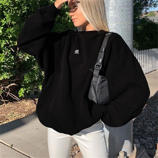 forefair o neck black loose casual women sweatshirts letter embroidery pullover long sleeve autumn oversized sweatshirt t200904
forefair o neck black loose casual women sweatshirts letter embroidery pullover long sleeve autumn oversized sweatshirt t200904