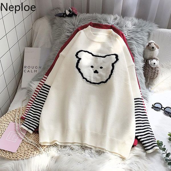 neploe fake two pullovers 2020 korean cute sweater women cartoon patchwork oversized outwear pull femme casual knit weater 4e683, White;black
neploe fake two pullovers 2020 korean cute sweater women cartoon patchwork oversized outwear pull femme casual knit weater 4e683, White;black