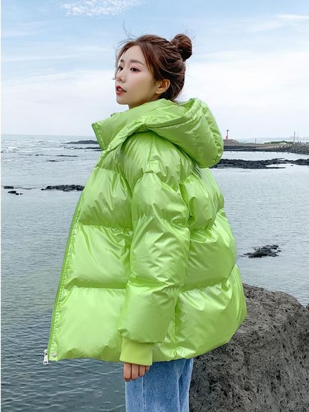 glossy women's winter jacket woman 2021 oversize down cotton coat hooded waterproof thick bright large size short parkas female, Black
glossy women's winter jacket woman 2021 oversize down cotton coat hooded waterproof thick bright large size short parkas female, Black