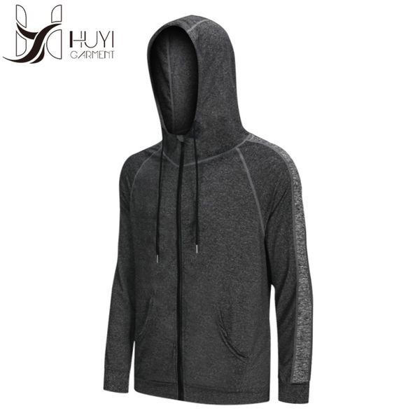 run training long sleeve gym zip casual hoodie speed dry coat fitness jacket, Black