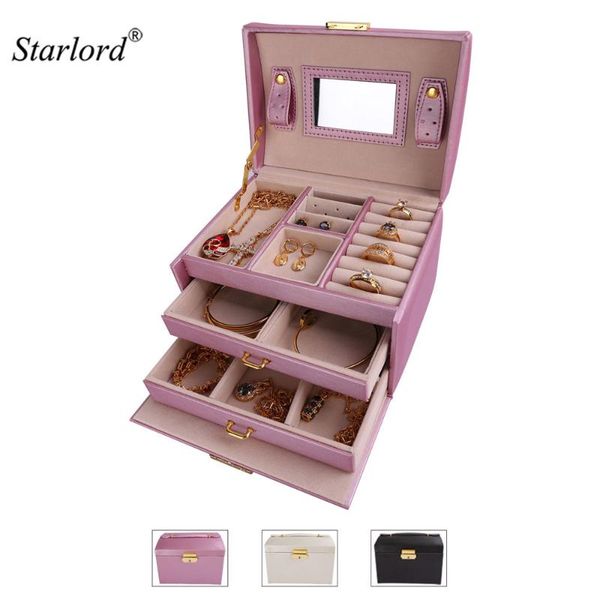 starlord jewelry storage box three layer with mirror&lock pu leather display lockable travel jewelry organizer gift ob105, Pink;blue
starlord jewelry storage box three layer with mirror&lock pu leather display lockable travel jewelry organizer gift ob105, Pink;blue