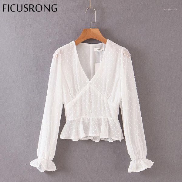 women's blouses & shirts blouse women butterfly sleeve full button polka dot streetwear v-neck polyester regular broadcloth1, White
women's blouses & shirts blouse women butterfly sleeve full button polka dot streetwear v-neck polyester regular broadcloth1, White