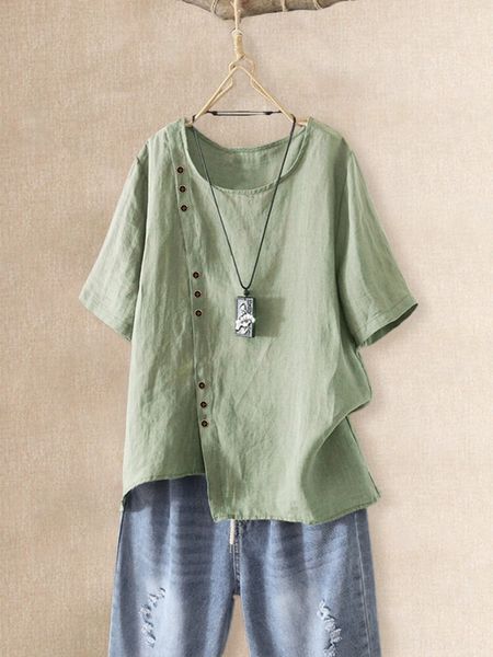 ekoah new summer o-neck solid color t-shirt casual short sleeve 2020 button buttonirregular hem button for women cglpa, White
ekoah new summer o-neck solid color t-shirt casual short sleeve 2020 button buttonirregular hem button for women cglpa, White