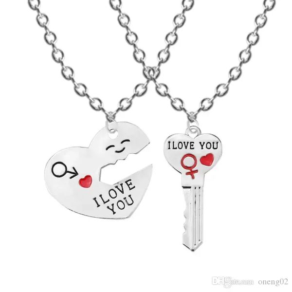 2pcs/set necklace charming jewelry i love you letter heart key pendant necklaces sweater chains fashion gift, Silver
2pcs/set necklace charming jewelry i love you letter heart key pendant necklaces sweater chains fashion gift, Silver