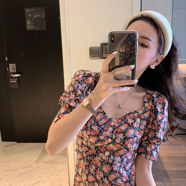 2021 new puff sleeve floral hollow out women designer mini 2021 spring korean one-piece lady wedding party dress wdfm, Black;gray
2021 new puff sleeve floral hollow out women designer mini 2021 spring korean one-piece lady wedding party dress wdfm, Black;gray