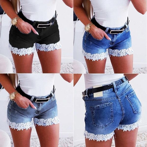 women slim denim shorts stretch lace stitching jeans shorts ladies casual regular short drop shipping good quality, White;black
women slim denim shorts stretch lace stitching jeans shorts ladies casual regular short drop shipping good quality, White;black