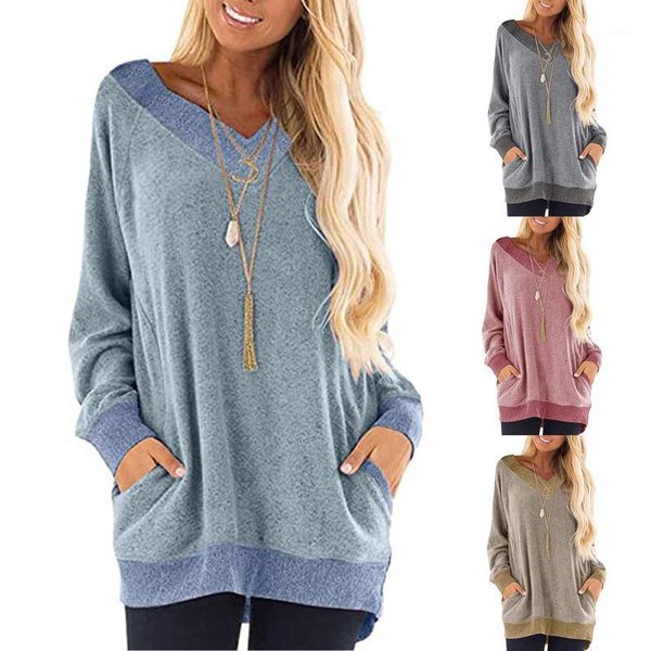 women casual color block long sleevelong sleeve pockets t-shirts sweatshirt winter clothes dec 3rd1, White
women casual color block long sleevelong sleeve pockets t-shirts sweatshirt winter clothes dec 3rd1, White
