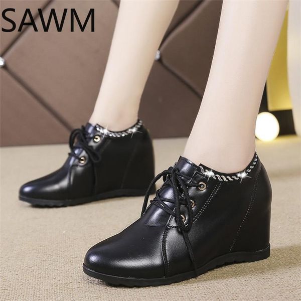 boots fashion women pu leather ankle ladies lace-up wedges short booties femme internal increase boot zapatos mujer, Black
boots fashion women pu leather ankle ladies lace-up wedges short booties femme internal increase boot zapatos mujer, Black