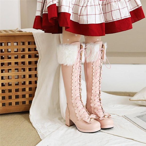 yqbtdl 2021 winter warm cute girl bow cosplay princess lolita shoes cross tied high heel knee high womens boots pink white 43 421, Black
yqbtdl 2021 winter warm cute girl bow cosplay princess lolita shoes cross tied high heel knee high womens boots pink white 43 421, Black