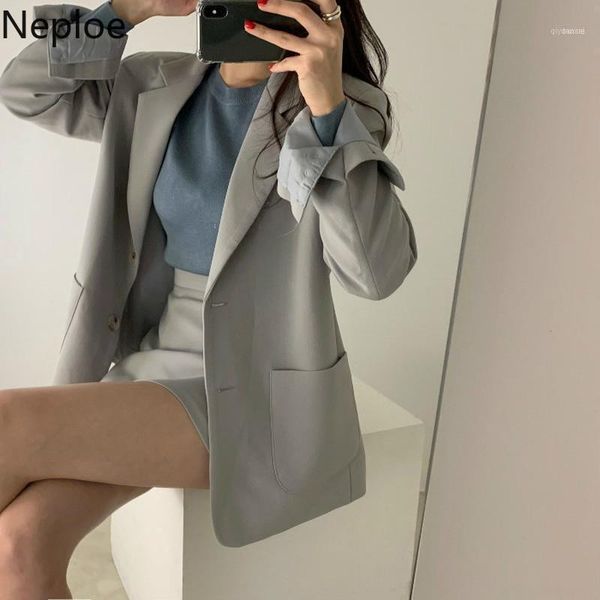 neploe 2020 spring women blazer vintage loose notched collar long sleeve coats fashion chic simple pockets buttons 4989411, White;black
neploe 2020 spring women blazer vintage loose notched collar long sleeve coats fashion chic simple pockets buttons 4989411, White;black