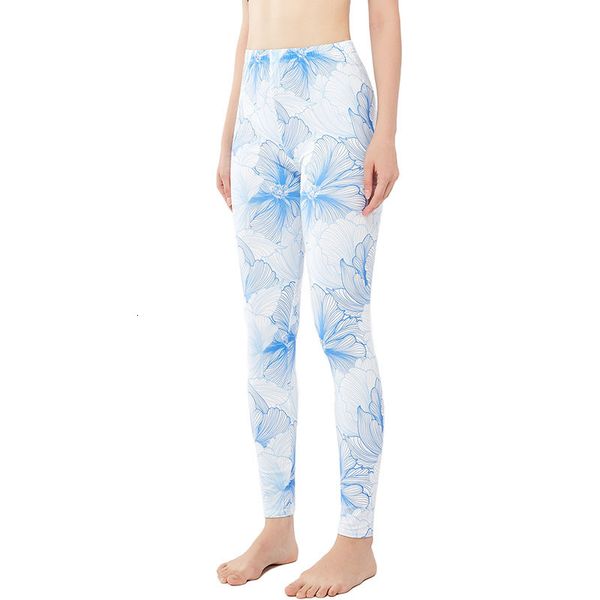 9107 tropical flower white bottomed leggings women's yoga pants tights, Black 
9107 tropical flower white bottomed leggings women's yoga pants tights, Black