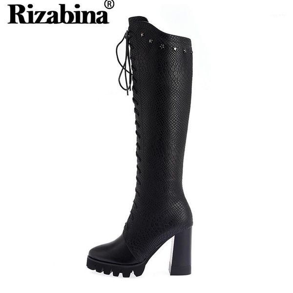 rizabina new high heels women boots real leather shoes woman rivets knee high boots cross strap warm winter shoes size 34-401, Black
rizabina new high heels women boots real leather shoes woman rivets knee high boots cross strap warm winter shoes size 34-401, Black