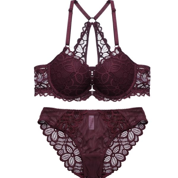 bra set gather front closure deep v shape beautiful back floral pattern summer bra padded cup lingerie women red brassiere y200415, Red;black
bra set gather front closure deep v shape beautiful back floral pattern summer bra padded cup lingerie women red brassiere y200415, Red;black