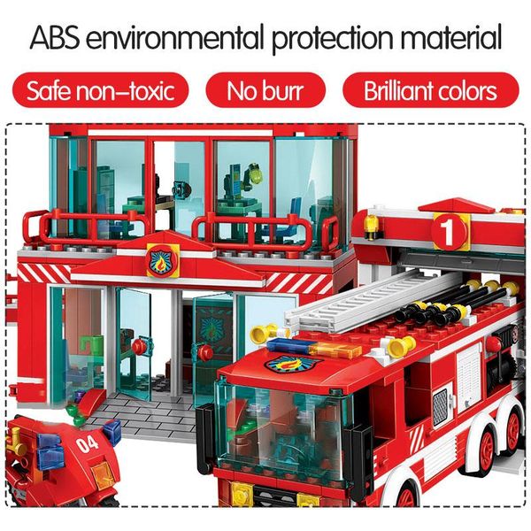 erbo 969pcs fire station building blocks city police truck helicopter car firefighter figures bricks toys for children gifts bbyjyt homebag
erbo 969pcs fire station building blocks city police truck helicopter car firefighter figures bricks toys for children gifts bbyjyt homebag