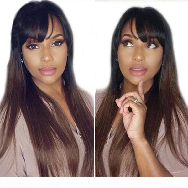 lace front human hair wigs with bangs 1b30 ombre straight 130 density peruvian remy hair natural hairline full fringe wig, Black
lace front human hair wigs with bangs 1b30 ombre straight 130 density peruvian remy hair natural hairline full fringe wig, Black