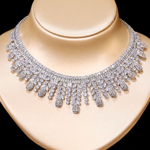 luxury ladies 4 style necklace and earrings jewelry set bride engagement wedding jewelry party accessories wedding, White
luxury ladies 4 style necklace and earrings jewelry set bride engagement wedding jewelry party accessories wedding, White