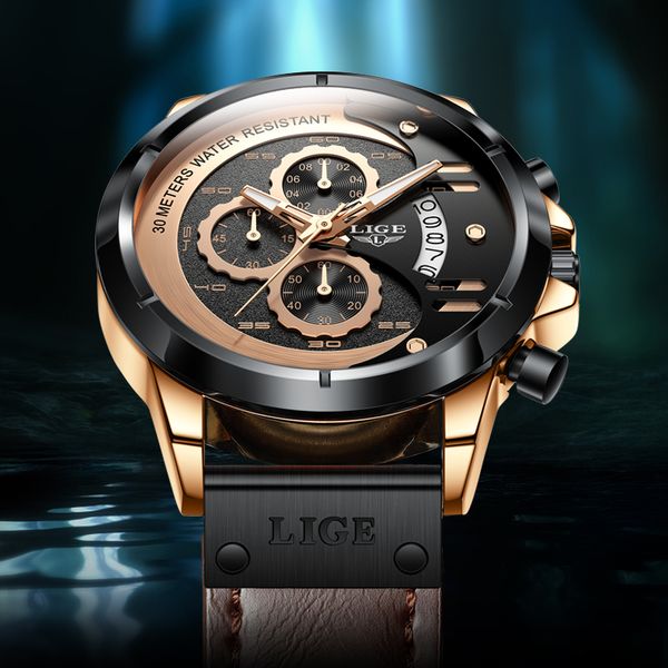 2021 lige casual sports watch for men brand luxury military leather wrist watches mens clocks fashion chronograph wristwatch, Silver
2021 lige casual sports watch for men brand luxury military leather wrist watches mens clocks fashion chronograph wristwatch, Silver