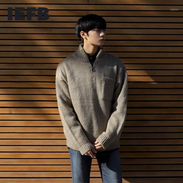 iefb men's wear autumn winter new sweater fashion zipper half-turtleneck kinted loose long sleeve casual male 9y32651, White;black
iefb men's wear autumn winter new sweater fashion zipper half-turtleneck kinted loose long sleeve casual male 9y32651, White;black